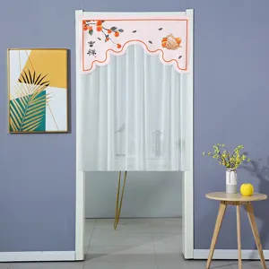 Decorative fabric half door curtain with cute cat pattern for bedroom home decoration