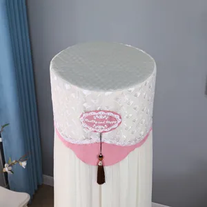 Vertical circular air conditioner cover dustproof protection elegant lace design home decor item