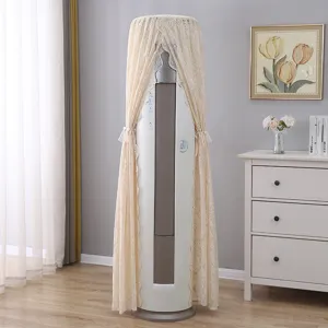 Copertura antipolvere per climatizzatore verticale in pizzo beige cilindro decorazioni