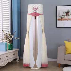 Vertical cylinder air conditioner cover lace dustproof protective sleeve for home decor.
