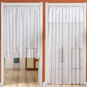 Lace Door Curtain Half Curtain Sheer Privacy Screen Modern Minimalist Home Decor Bedroom Living Room Window Treatment