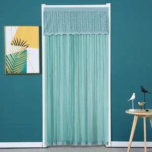 Green mesh door curtain for bedroom anti mosquito privacy hanging curtain detail view