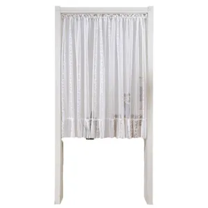 White lace short curtain for door or window, sheer sheer privacy curtain for bedroom decor.