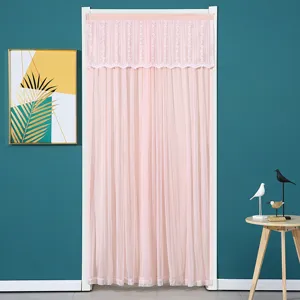Pink Door Curtain Lace Valance Privacy Room Divider Home Decor Hanging Curtain 80x200cm