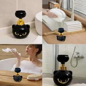 Χαριτωμένος μαύρος διανομέας αφρού σαπουνιού γάτας για κουζίνα και μπάνιο σπίτι