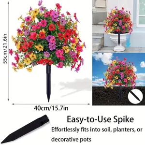 Künstliche Gänseblümchen Blumenkugel mit Erdspieß für den Außenbereich und Gartendekoration