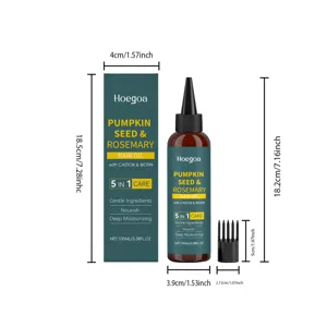 HOEGOA Rosemary Pumpkin Seed Hair Oil 100ml Scalp Treatment with Castor Oil and Biotin