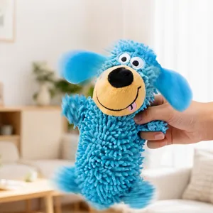 Quietschendes Plüsch-Hundespielzeug für kleine und mittlere Hunde in Blau