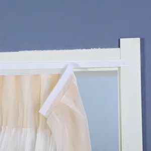 Hook and loop fastener detail of mesh door curtain, easy punch free installation, breathable.