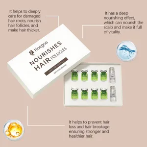 Ampoules de solution de soin capillaire Hoegoa nourrissent le cuir chevelu et les follicules.