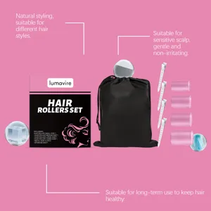 lumavire self-grip hair rollers set with clips and storage bag for natural volume and styling