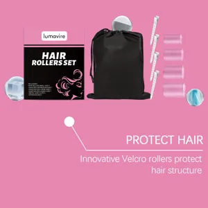 Self-grip hair rollers set with storage bag metal clips styling tools for hair volume