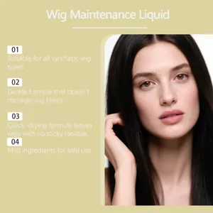 Synthetic wig maintenance liquid spray with gentle, quick-drying formula for safe daily use.