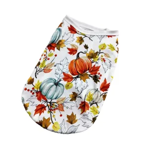 Cute autumn pumpkin dog vest pet clothes breathable soft puppy apparel for large and small dogs