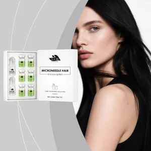 HANCHOBIT Microneedle Hair Growth Solution Set with Roller Device and Nourishing Serum Vials