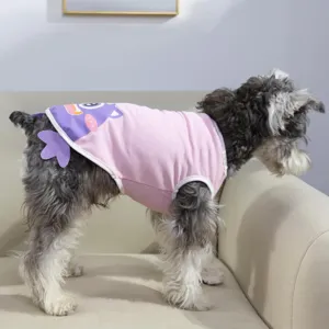 Cute summer pet dog vest tank top for small dogs breathable cartoon design pet clothing detail