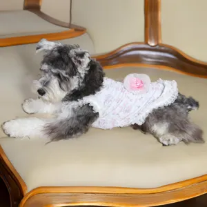 Bellissimo abbigliamento estivo in pizzo per animali domestici gilet per cani e gatti