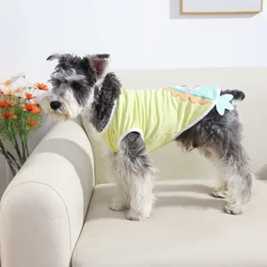 Cute cartoon pet dog vest summer thin breathable apparel for small medium dogs detail view