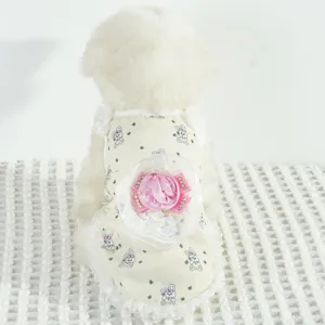 Estate sottile pizzo animale domestico bretelle vestiti simpatico cane gatto gilet cucciolo