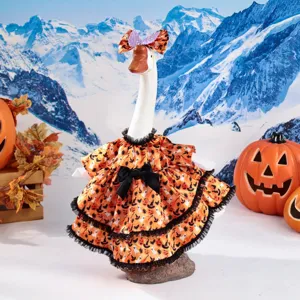 Halloween porch goose costume cute orange pumpkin ghost dress festive decoration outfit for duck