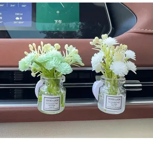 Auto Lüftungsöffnung Vase Aromatherapie Parfüm Flasche Dekoration künstliche Blume.