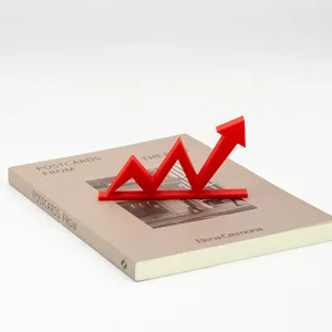 Rood aandelentrend pijl ornament voor auto dashboard, bureau en monitor decoratie.