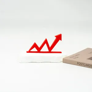 Rood aandelenkoers trend pijl ornament bureau auto decoratie met klevende basisstandaard
