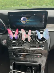 Cute butterfly car air vent perfume clip, sweet aesthetic automotive interior decoration.