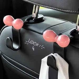 Pink bow car seat back hook interior storage organizer for cute auto accessories
