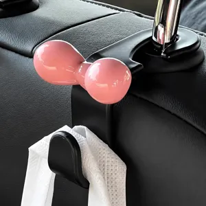 Pink bow car seat back hook cute vehicle storage organizer hanger interior accessory