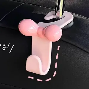 Pink bow car headrest hook cute aesthetic vehicle backseat organizer interior accessory