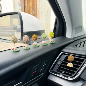 Miniatura auto albero ornamenti cruscotto micro paesaggio pianta verde simulazione fiore