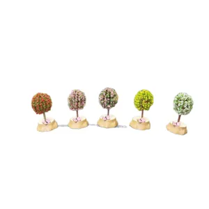 Set di 5 miniature di alberi per auto micro paesaggio decorazione piante artificiali