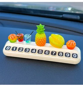 Lindo fruta bebida resina coche tarjeta estacionamiento temporal tablero decoracion