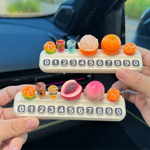 Señal de Estacionamiento Temporal para Coche Modelo Miniatura de Fruta y Bebida Creativo Oculto Decorativo para Interior de Coche