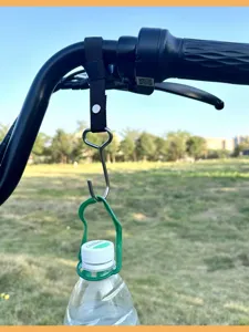 Stainless steel scooter handlebar hook detail showing sturdy hanging capacity for daily use.