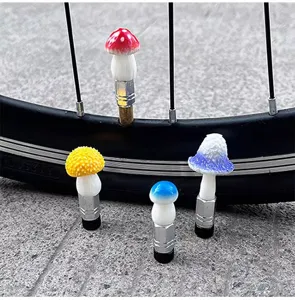 Tappi valvola pneumatico bicicletta a fungo carini, accessori decorativi creativi.