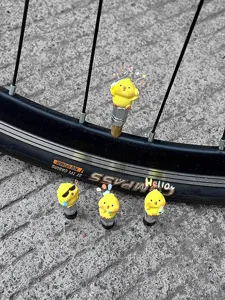 Bicycle Tire Valve Cap Cute Little Yellow Chicken Resin Dust Cover Creative Cycling Accessories For French US Air Nozzle