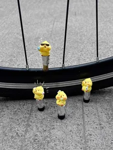 Cute yellow chick bicycle tire valve caps decorative main view showing cute accessories