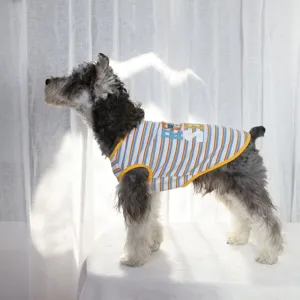 Cute striped pet vest for small dogs and puppies spring summer fashion dog clothes.