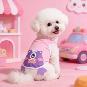 Cute Cartoon Print Dog Vest Breathable Summer Thin Tank Top For Small Medium Dogs Pet Clothes Puppy Apparel