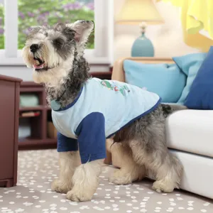 Cute pet summer dog clothes breathable cartoon car vest for small dogs daily wear detail