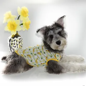 Gilet pour chien imprimé banane vêtements d'été pour petits chiots tissu doux et respirant