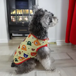 Gilet pour animal mignon avec imprimé d'ours, vêtements d'été respirants pour petits chiens.