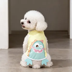 Cute cartoon dinosaur pet dog vest summer thin breathable tank top for small medium dogs main view