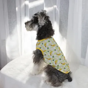 Joli gilet pour chien avec imprimé banane, vêtement respirant pour petits chiens et chats.