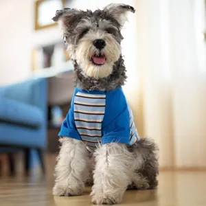 Cute pet summer thin breathable t-shirt striped two-legged dog clothes for small pets