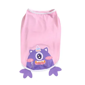 Cute cartoon pink dog vest summer breathable pet clothes for small medium dogs main view