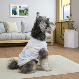 Cute summer pet vest for small dogs breathable lightweight puppy clothes cartoon graphic apparel