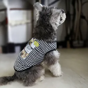 Pet striped dog vest breathable summer apparel for small medium dogs casual pet clothing.